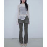 レイヤードスカートパンツ 重ね着風 ロングパンツ | Riff | 詳細画像10 