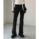 ブラック | レイヤードスカートパンツ 重ね着風 ロングパンツ | Riff