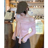 オフショルフロントリボントップス オフショルダー Tシャツ | Riff | 詳細画像10 