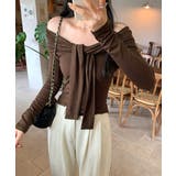 オフショルフロントリボントップス オフショルダー Tシャツ | Riff | 詳細画像14 