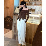 オフショルフロントリボントップス オフショルダー Tシャツ | Riff | 詳細画像18 