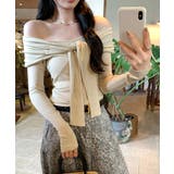 オフショルフロントリボントップス オフショルダー Tシャツ | Riff | 詳細画像2 