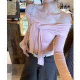 オフショルフロントリボントップス オフショルダー Tシャツ | Riff | 詳細画像9 