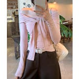 ピンク | オフショルフロントリボントップス オフショルダー Tシャツ | Riff