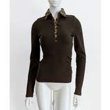 ポロ襟チェック柄切り替えトップス 衿付き Vネック | Riff | 詳細画像21 