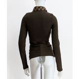 ポロ襟チェック柄切り替えトップス 衿付き Vネック | Riff | 詳細画像23 