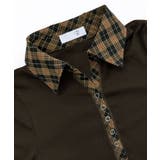 ポロ襟チェック柄切り替えトップス 衿付き Vネック | Riff | 詳細画像24 