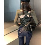 迷彩柄キャミレイヤードトップス 重ね着風 ドッキング | Riff | 詳細画像10 