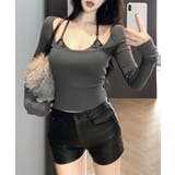 迷彩柄キャミレイヤードトップス 重ね着風 ドッキング | Riff | 詳細画像7 