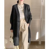 ロングニットカーディガン トグルボタン ガウン | Riff | 詳細画像31