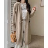 モカ | ロングニットカーディガン トグルボタン ガウン | Riff