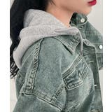 クロップドフード付きデニムジャケット Gジャン ジャンパー | Riff | 詳細画像14 