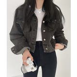 クロップドフード付きデニムジャケット Gジャン ジャンパー | Riff | 詳細画像16 