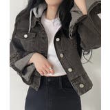 クロップドフード付きデニムジャケット Gジャン ジャンパー | Riff | 詳細画像19 