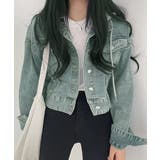 クロップドフード付きデニムジャケット Gジャン ジャンパー | Riff | 詳細画像3 