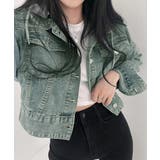 クロップドフード付きデニムジャケット Gジャン ジャンパー | Riff | 詳細画像4 