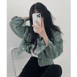 クロップドフード付きデニムジャケット Gジャン ジャンパー | Riff | 詳細画像7 