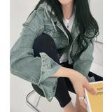 クロップドフード付きデニムジャケット Gジャン ジャンパー | Riff | 詳細画像8 