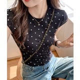 ドット柄ショートスリーブTシャツ フレンチスリーブ Tシャツ | Riff | 詳細画像3