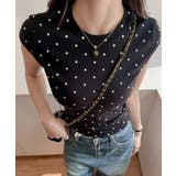 ドット柄ショートスリーブTシャツ フレンチスリーブ Tシャツ | Riff | 詳細画像4