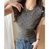 ドット柄ショートスリーブTシャツ フレンチスリーブ Tシャツ | Riff | 詳細画像9