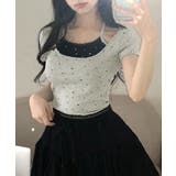 レイヤード風リボン柄Tシャツ カップ付き パッド付き | Riff | 詳細画像11