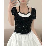 レイヤード風リボン柄Tシャツ カップ付き パッド付き | Riff | 詳細画像17