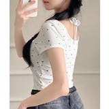 レイヤード風リボン柄Tシャツ カップ付き パッド付き | Riff | 詳細画像7