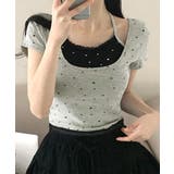 レイヤード風リボン柄Tシャツ カップ付き パッド付き | Riff | 詳細画像9