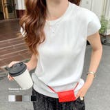 クルーネック半袖ニット フレンチスリーブ サマーニット | Riff | 詳細画像1