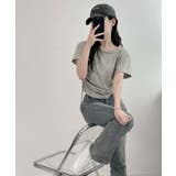 サイドシャーリングTシャツ 半袖 クロップド丈 | Riff | 詳細画像11