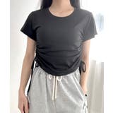 サイドシャーリングTシャツ 半袖 クロップド丈 | Riff | 詳細画像13