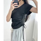 サイドシャーリングTシャツ 半袖 クロップド丈 | Riff | 詳細画像17