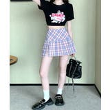 チェック柄ミニスカパン スリット入り ミニスカート | Riff | 詳細画像11