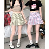 チェック柄ミニスカパン スリット入り ミニスカート | Riff | 詳細画像5
