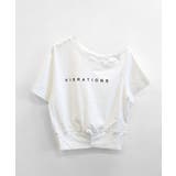 ワンショルロゴプリントTシャツ 裾ボタン ワンショルダー | Riff | 詳細画像14