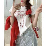 リボンプリントTシャツ プリントT クルーネック | Riff | 詳細画像5 