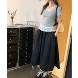 裾レースUネックTシャツ カットソー プルオーバー | Riff | 詳細画像16 