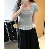 裾レースUネックTシャツ カットソー プルオーバー | Riff | 詳細画像17 
