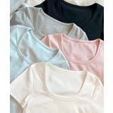 裾レースUネックTシャツ カットソー プルオーバー | Riff | 詳細画像2 