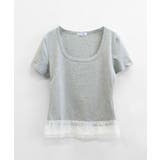 裾レースUネックTシャツ カットソー プルオーバー | Riff | 詳細画像26 