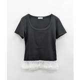 裾レースUネックTシャツ カットソー プルオーバー | Riff | 詳細画像27 