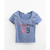 ピグメント加工スタッズロゴTシャツ プリントT Uネック | Riff | 詳細画像28 