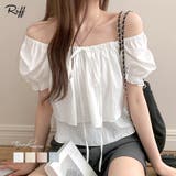 2WAYネックパフスリーブティアードトップス オフショルダー リボン | Riff | 詳細画像1