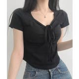 フロントギャザーリボントップス Tシャツ カットソー | Riff | 詳細画像9