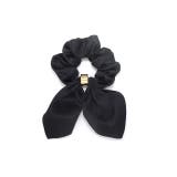 ブラック | ヘアアクセサリーシュシュchouchouリボン サテン生地なめらかまとめ髪 アー… | ボディピアス専門店凛RIN