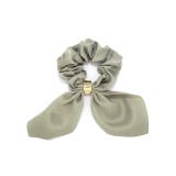 カーキ | ヘアアクセサリーシュシュchouchouリボン サテン生地なめらかまとめ髪 アー… | ボディピアス専門店凛RIN