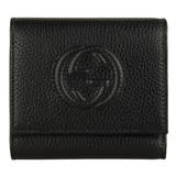 正規品 美品✨GUCCI グッチ　GGソーホー　レザー　コンパクトウォレット　黒 GUCCI グッチ 財布 三つ折り SOHO ソーホー ミニ コンパクト[品番