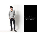 フェイクレイヤード長袖無地Uネックカットソー メンズ ロンTシャツ | Rocky Monroe | 詳細画像4