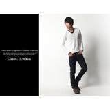 フェイクレイヤード長袖無地Uネックカットソー メンズ ロンTシャツ | Rocky Monroe | 詳細画像5